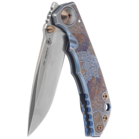 Nóż składany Spartan Blades Harsey Folder Special Edition Angel Blue Titanium, Bronze HW, Satin MagnaCut by William W. Harsey Jr. (SF5ANGL)