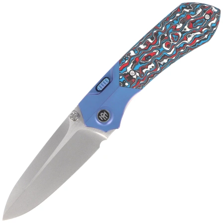Remette Meteor Knife Blue Titanium/Carbon Fiber, Pearlescent M390 (RTPT-AL)
