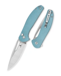 Bestechman Whalefin Knife Blue G10, Stonewashed / Satin D2 (BMK18B)