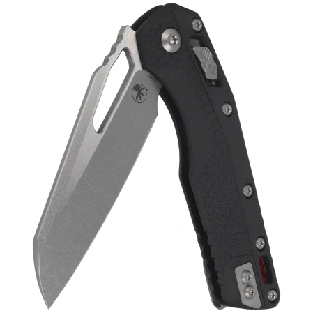 Microtech MSI S/E Knife Black Tri-Grip Polymer / Red Back Strap, Stonewashed M390MK by Tony Marfione (210T-10PMBK-A5)