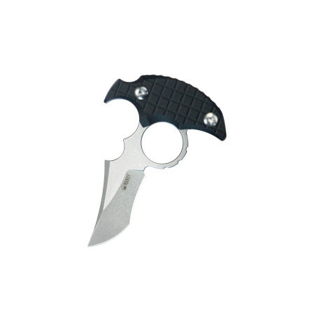 Kubey Stheno Pushdagger Black G10, Stonewashed 14C28N by MUZI Design (KU404A)