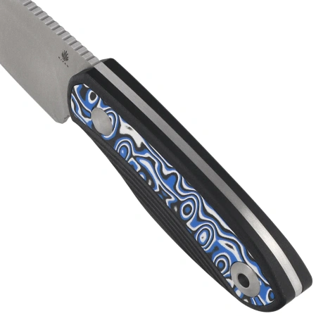 Kizer Finch Knife Black G10/Blue-White Vortex Micarta, Satin AEB-L by Vincent Rizzo (1134A3)