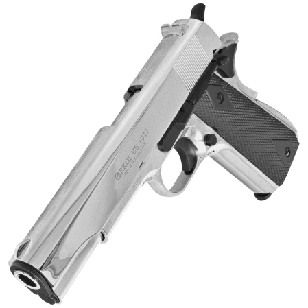 Zestaw pistolet wiatrówka Voltran Ekol ES 1911 Shiny 4.5 mm - Blow Back, 1500 BBs, 10 kapsuł, tarcze