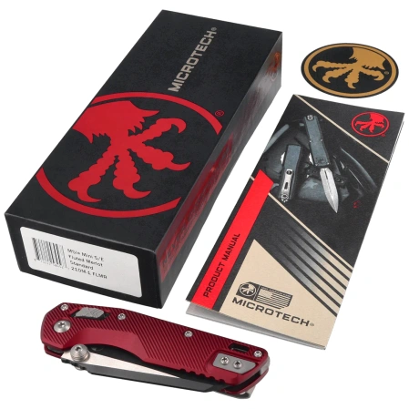 Microtech MSI Ram-Lok Mini S/E Knife Fluted Merlot Aluminium, Black M390MK by Tony Marfione (210M-1FLMR)