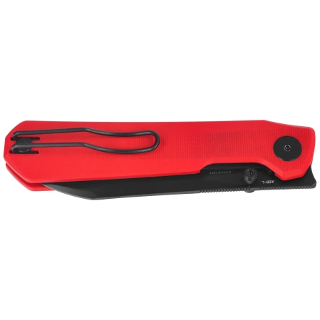 Bestechman Curvee Knife Red G10, Black PVD AEB-L by Ostap Hel (BMK20E)