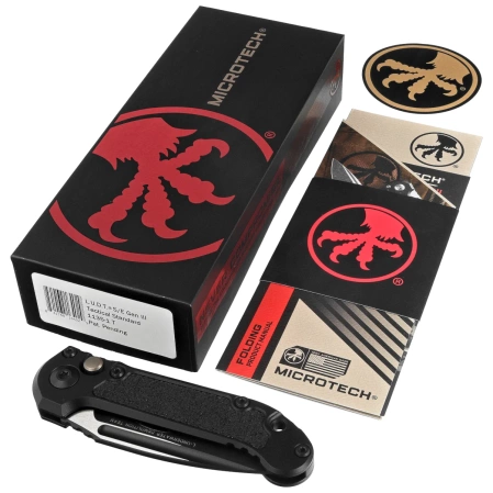 Microtech LUDT Gen III S/E Automatic Knife Black Aluminum, Tactical M390MK by Tony Marfione (1135-1T)