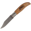 MAM Iberica Mini Pocket Knife with Leather Case Light Beech Wood, Inox HW, Satin 420 (2001-LW)