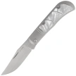 Kizer Trestle Knife Silver Titanium / Mother of Pearl, Hand Brushed S45VN by Azo (Ki3761A3)