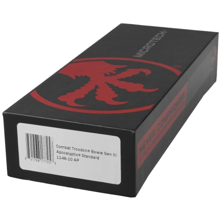 Nóż automatyczny OTF Microtech Combat Troodon Gen III Bowie Black Aluminium, Apocalyptic M390MK by Tony Marfione (1146-10AP)