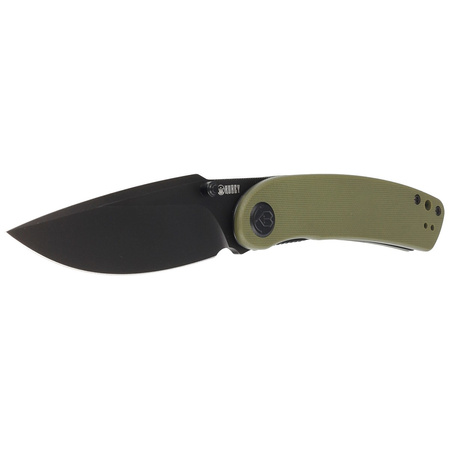 Kubey Knife Momentum Green G10, Dark Stonewashed AUS-10 by Sherif Manganas (KU344G)