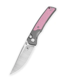 Bestechman Icebreaker Knife Grey Aluminum / Pink G10, Satin D2 (BMK16B)