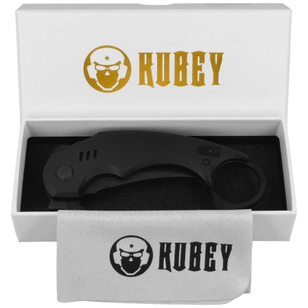 Nóż składany Kubey Jaw Pikal Black G10, Black Stonewashed 14C28N by MUZI Design (KU440F)