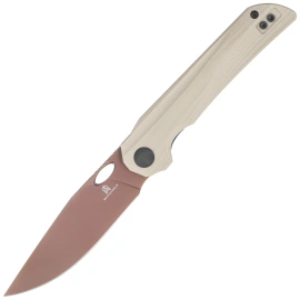 Nóż składany Bestechman Smuga Light Beige G10, Gold PVD AEB-L by Kombou (BMK22D)