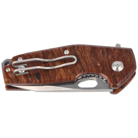 Fox Suru Knife Brown Cellulose Acetate, Satin M398 by Jesper Voxnæs (FX-526LI RB3)
