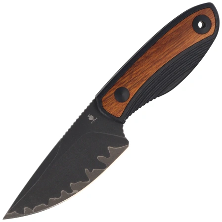 Kizer Finch Knife Black G10/Mkuruti Wood, Acid Washed 3-layer Composite Steel by Vincent Rizzo (1134A1)