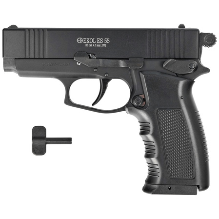 Zestaw pistolet wiatrówka Voltran Ekol ES 55 Matte Black 4.5 mm, 1400 BBs, 10 kapsuł, tarcze