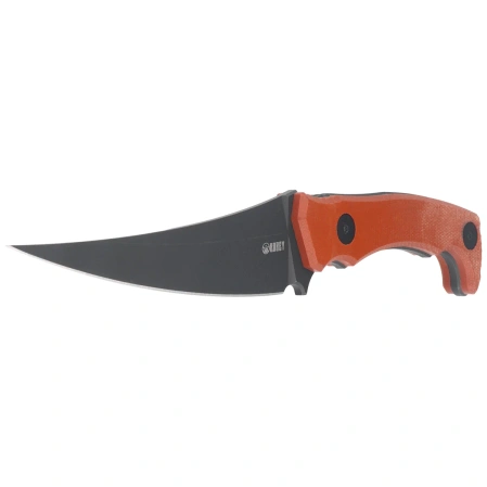 Kubey Sicarii Knife Brown Micarta, Blackwashed 14C28N by Jake Hoback (KU477F)