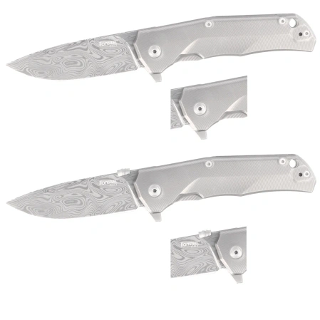 LionSteel T.R.E. Knife Gray Titanium, Thor Damasteel Damascus by Molletta (TRE DT GY)