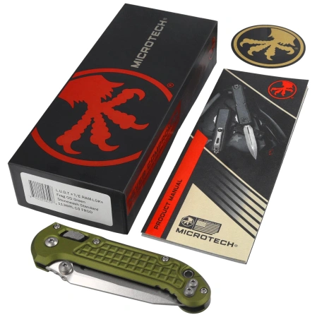 Nóż składany Microtech LUDT Ram-Lok T/E OD Green Frag Aluminium, Stonewashed M390MK by Tony Marfione (1136RL-10FROD)