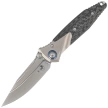 Microtech Socom Bravo Mini S/E Knife Titanium / Carbon Fiber, Blue HW, Bead Blasted M390 by Tony Marfione knife (260M-7CFTI)