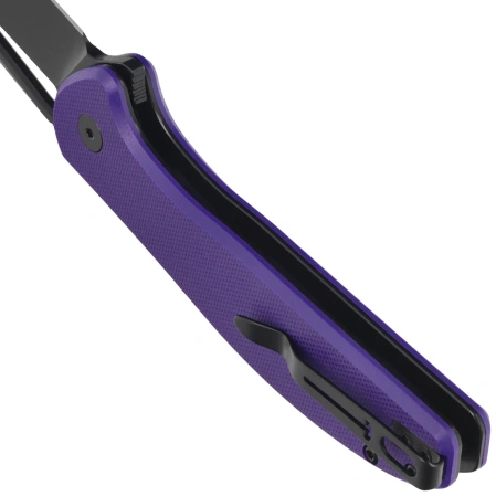Nóż składany Bestechman Whalefin Purple G10, Black PVD D2 (BMK18F)