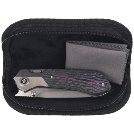 Nóż składany Remette Meteor Titanium/Jazzy CamoCarbon Carbon Fiber, Sandblasting M390 (RTPT-JAC)