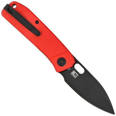 Kubey Hyde Knife Red G10, Blackwashed 14C28N by Colin Maisonpierre (KU2104F)