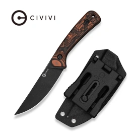 Nóż myśliwski Civivi Carveth Orange-Black G10, Black Stonewashed AEB-L (C25040-2)