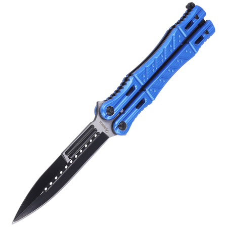 Nóż składany motylek Martinez Albainox Balisong Blue Aluminium, Black Blade (02101)