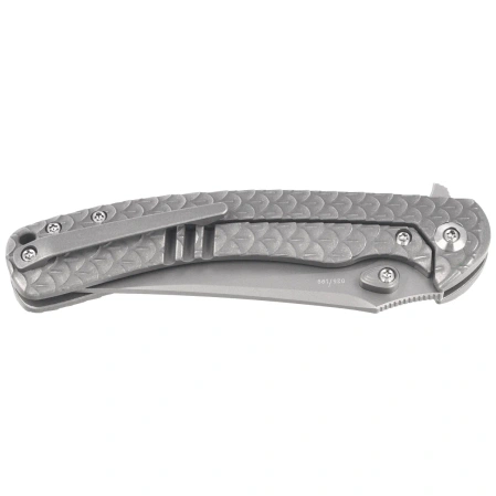 Nóż składany WeKnife Dracarys LE No ???/199 Gray Titanium, Stonewashed M390 (WE25061B-1)