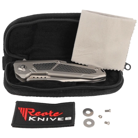 Reate Knife K-3 Drop Point Grey Titanium/Carbon Fiber, Satin CTS-204P