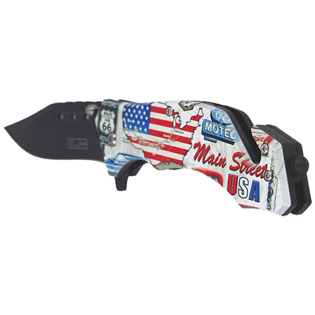 Nóż ratowniczy Herbertz CJH US Flag, Black Blade 420 (44004)