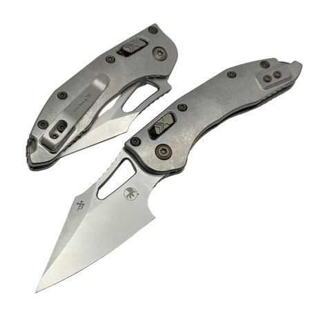 Nóż składany Microtech Marfione Select Stitch Mini Ram-Lok S/E Slab Side Titanium, Flamed/Bronzed HW, Double Vapor Blast M390MK by Borka Blades and Tony Marfione (169MRL-10MS4)