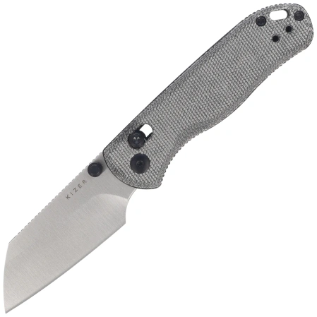 Kizer Drop Bear 2 Knife Black Micarta, Satin Nitro-V by Azo (V3619.2KS1)