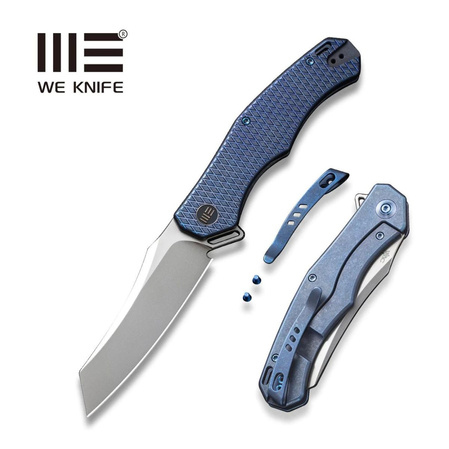 WE Knife RekkeR Blue Titanium, Polished Bead Blasted CPM 20CV by Kyle Lamb (WE22010G-4)