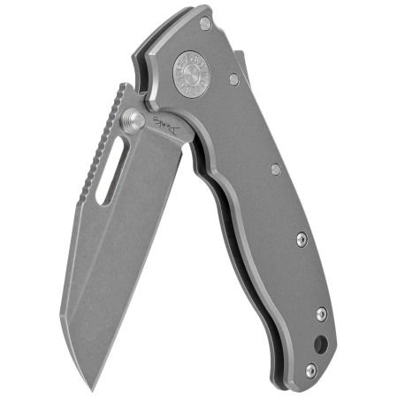 Demko AD20.5 Shark Foot Knife Smooth Titanium, Stonewashed CPM 20CV by Andrew Demko (205-20CV-TI-SF)