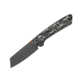 Kizer Madrac CL AirTi Knife Gray-Black Vortex Pattern Micarta, Gray PVD M390 by Matteo Pignatelli (K3693ACS4)