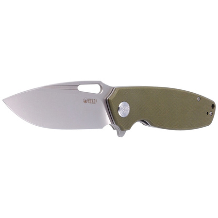 Kubey Knife Tityus, Green G10, Bead Blasted D2 (KU322B)