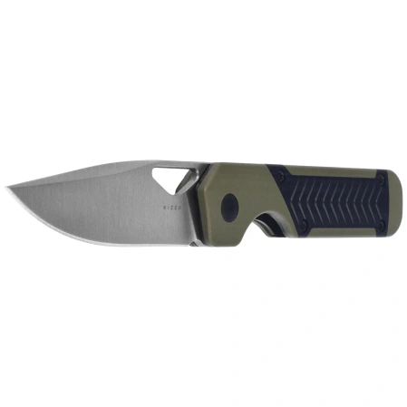 Kizer Mini Militaw Knife Black-Green G10, Satin Nitro-V by Jonathan Styles (V3634SA6)