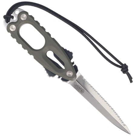 MAC Coltellerie Gunster Diving Knife Green FRN, Satin MA5 by Moris Baroni (GNR11.V)