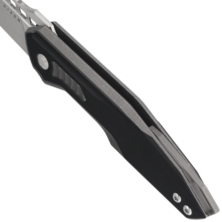 Kizer Zero Knife Gray Titanium / Black Aluminium, Hand Brushed S45VN by Maciej Torbe (Ki3664A2)
