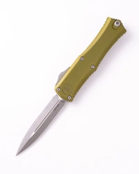 Nóż automatyczny OTF Microtech Hera II Mini D/E OD Green Aluminium, Apocalyptic M390MK by Tony Marfione (1702M-10APOD)