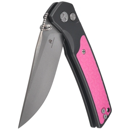 Nóż składany Bestechman Icebreaker Grey Aluminium / Pink G10, Satin D2 (BMK16B)