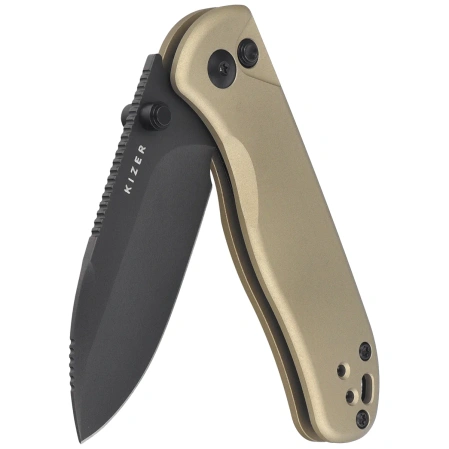 Nóż składany Kizer Drop Bear 2 Tan Aluminium, Matte DLC Basic Nitro-V by Azo (V3619.2CD1)