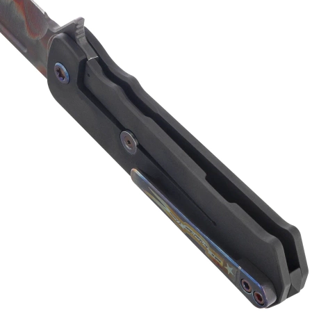 Nóż składany Medford TFF-4 Drop Point Black Titanium / Black G10, Flm HW, Blue Clip, Vulcan S45VN by Greg Medford (MK1404VD-30PV-TFCF-BP)