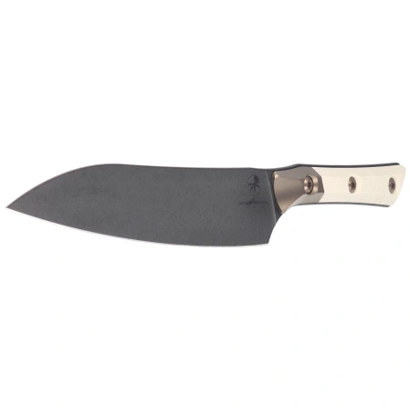 Microtech Utility Kitchen Knife Bronzed Titanium Bolster/Ivory G10, Black DLC M390MK (3400B-1DLCIVS)