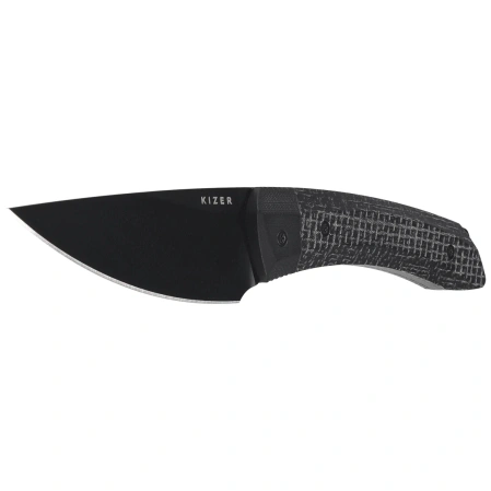 Kizer MoMo Fix 3 Knife Black Micarta/ Black G10, Black PVD AEB-L by Vladimir Legachev (1124A4)