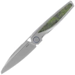 Nóż składany Rike Knife RT-Baidi-S-P/GCF Gray Titanium / Green Carbon Fiber, Bead Blasted M390