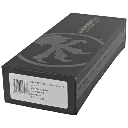 Nóż automatyczny OTF Microtech Combat Troodon Gen III Interceptor Signature Natural Clear Aluminium, Black M390MK by Tony Marfione (1217-1NCS)