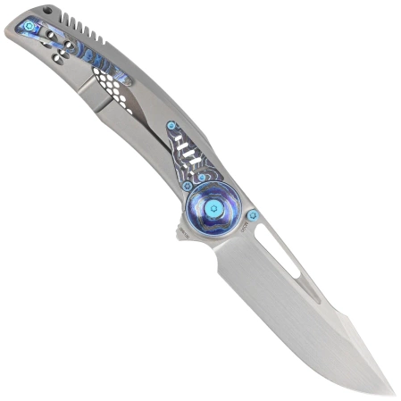 Reate GTR Knife Bead Blasted Titanium/Zircuti Inlay, Zircuti Clip, Hand Satin M390